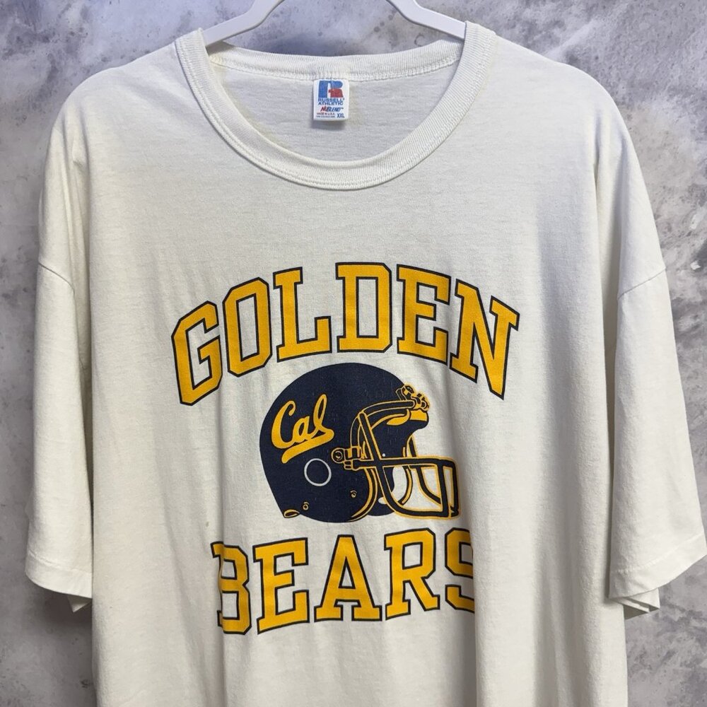 Vintage 80s Cal State Berkley Golden Bears T Shirt 2XL Russell Athletic USA